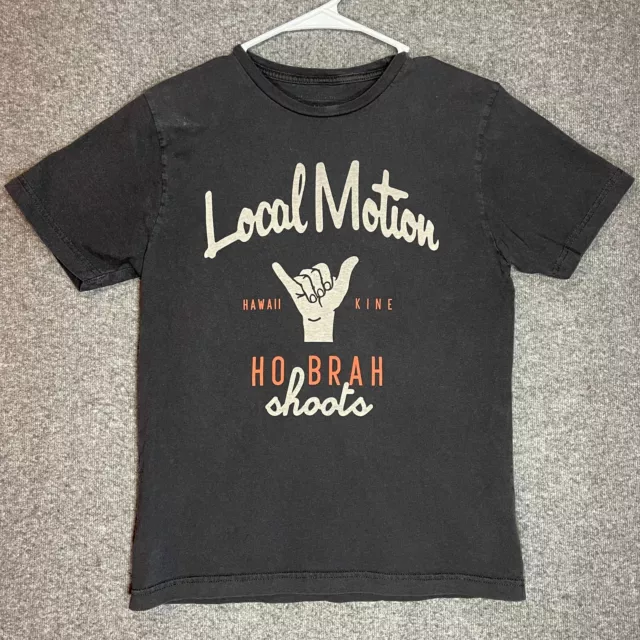 LOCAL MOTION Shirt Youth Size 14/16 Black Hawaii Kine Ho Brah Shoots Boys.