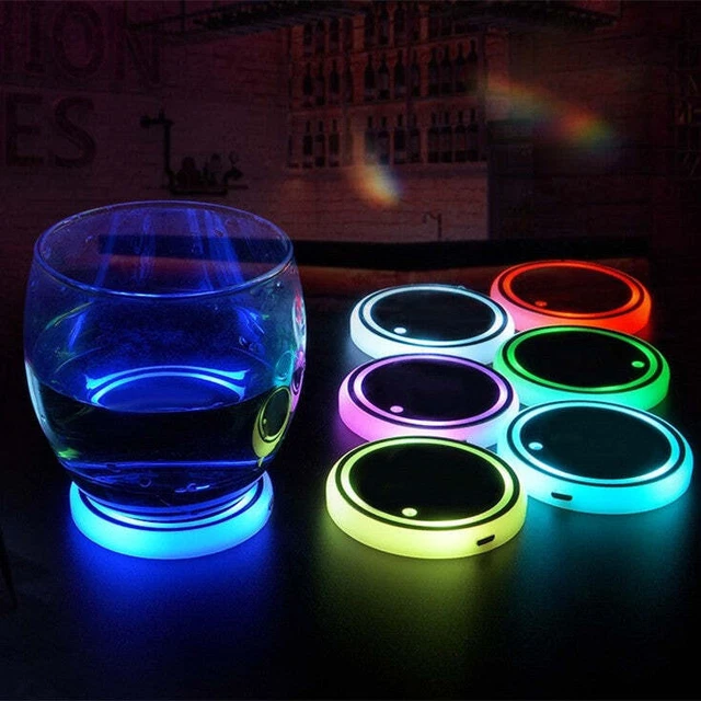 Supporto tazza colorato illuminazione montagne russe solari e USB ricarica LED