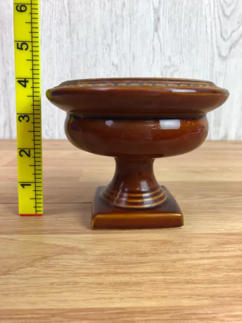 Dartmouth Pottery Brown Glazed Pedestal Urn Shaped Vase Pot 4" Tall 2