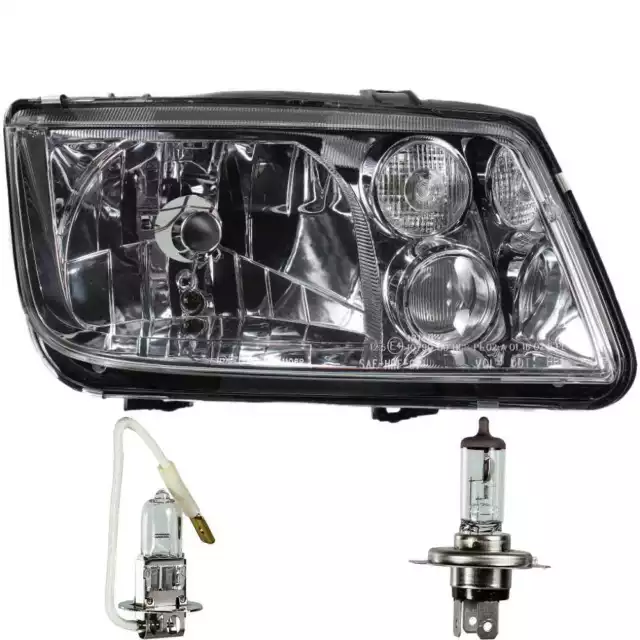 Faro Derecho para VW Bora Tipo 1J Año Fab. 10.98-09.05 H4+H3 + Niebla + Osram De