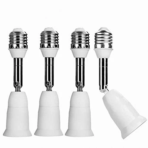 E26/E27 Light Socket Extender, 4.5 Inch Extension,Adjustable Vertical 180°Hor...