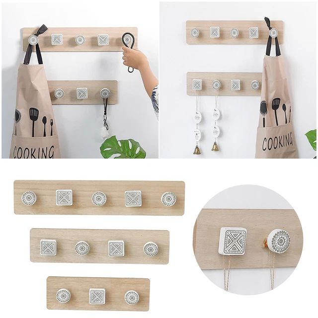 Key Hanger Simple Wooden Flat Hook Creative Clothing Store Wall Coat And Hat