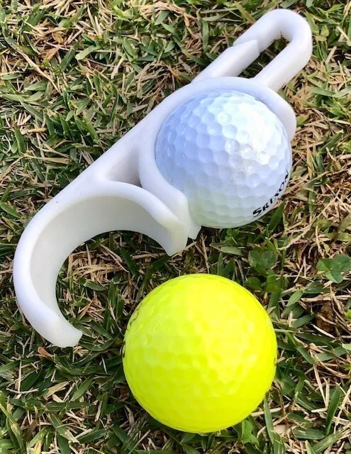 2 ball golf ball holder, clip to belt or golf bag, Ivory 3d printed