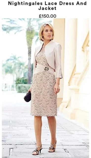 Nightingales lace dress on sale and jacket silver grey