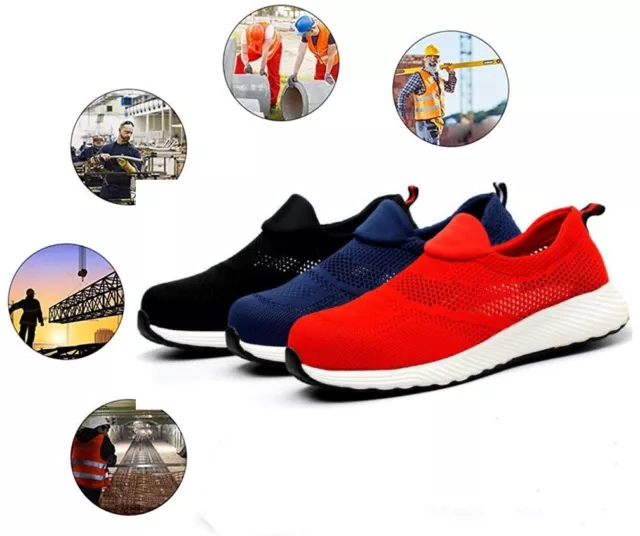 Mens Ppe Ladies Women Ultra Lightweight Steel Toe Cap Safety Work Shoes Trainers