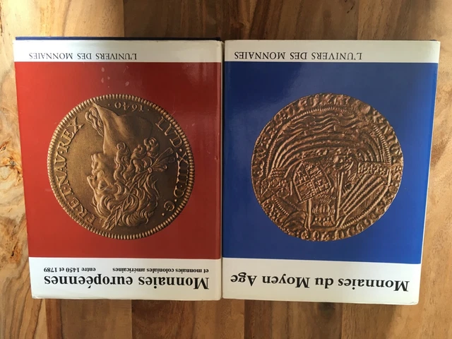 lot de 2 livres monnaies du moyen âge et monnaies européennes entre 1470 et 1789