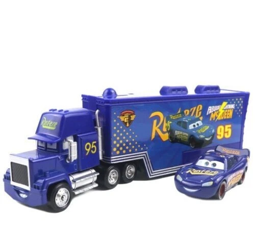 DISNEY PIXAR CARS Fabulous Rusteze 95 Mcqueen Hauler Truck Mack Car ...
