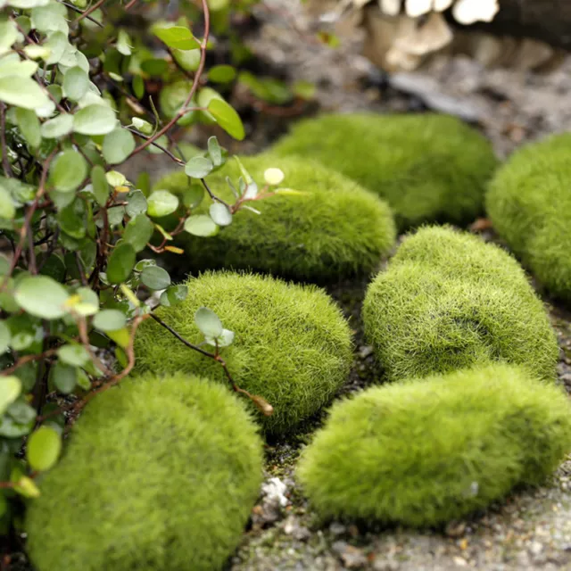 Artificial Moss Stones Grass Fake Rocks Mini Green Plant Landscape Garden Supply