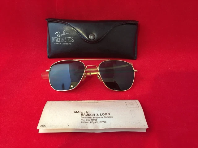 VINTAGE COMMAND USA Gold 24K Pilot AVIATOR Mens Luxury Sunglasses
