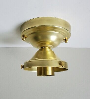 New Ceiling Light Fixture 4 inch Holder Cleaned Brass Fitter for Glass Shades