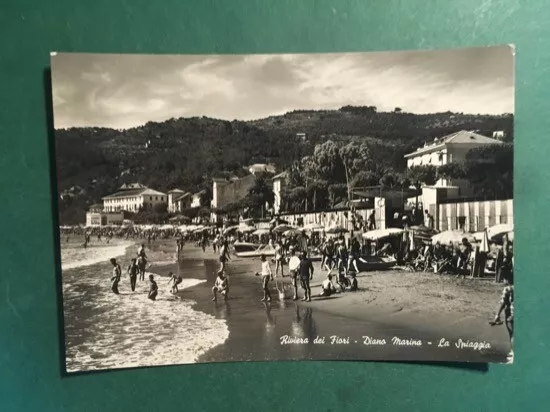 Cartolina Riviera dei Fiori - Diano Marina - La Spiaggia - 1960 ca.