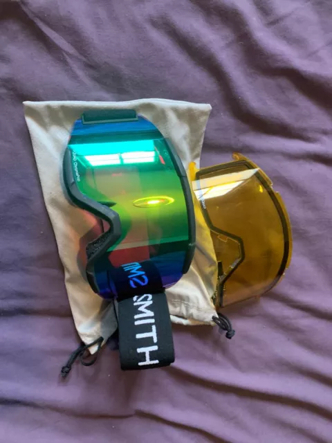 smith squad snowboard skiing goggles 2 different colour lens