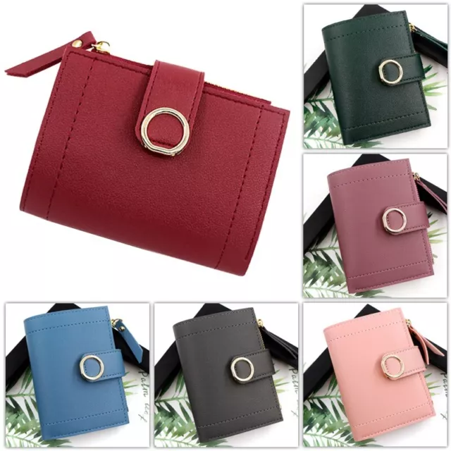 Women's Short Small Money Purse Wallet Ladies Leather Folding Coin Card Holder