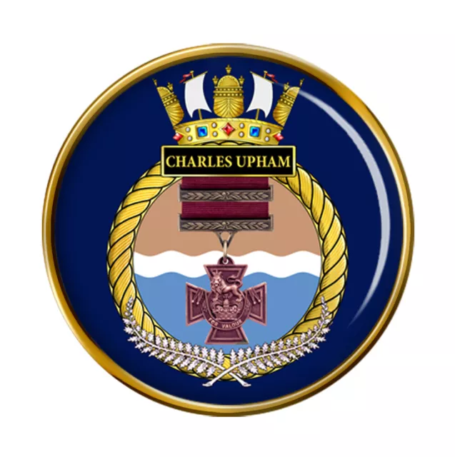 Hmnzs Charles Upham , Real Nueva Zelanda Marino Pin Insignia