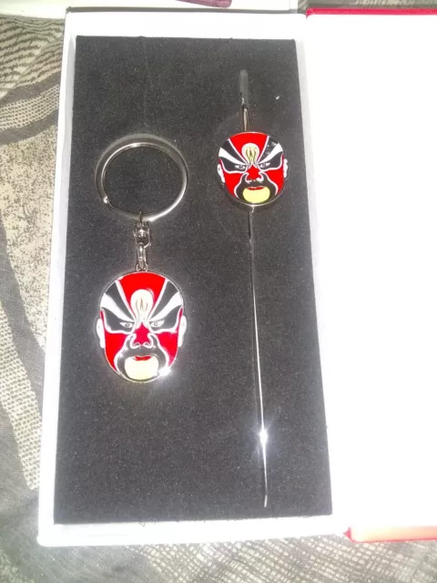 CHINESE OPERA MASK Bookmark And Key Holder With Case