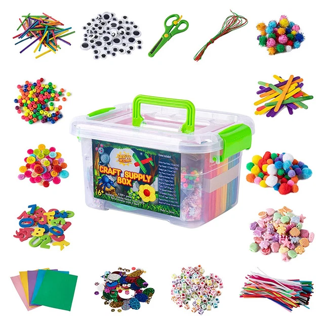 DIY Arts and Crafts Supplies Kit 2000+ Pieces Set Activity Craft Materials T4P7