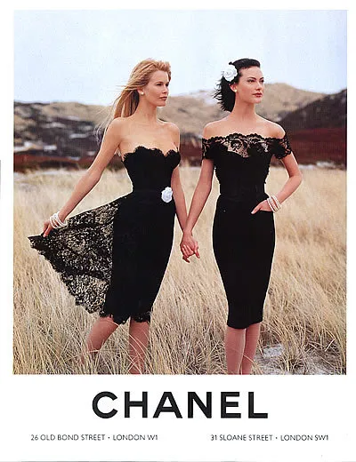 1995 CHANEL KARL Lagerfeld Claudia Schiffer Shalom Harlow lace