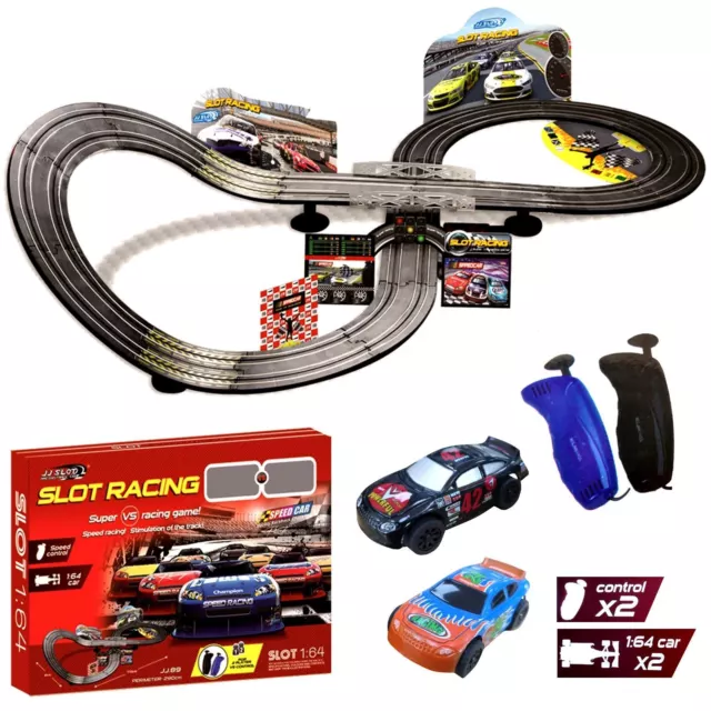 Electric Remote Control Slot Car Racing Track Set Childrens Toy Race Game JJ89
