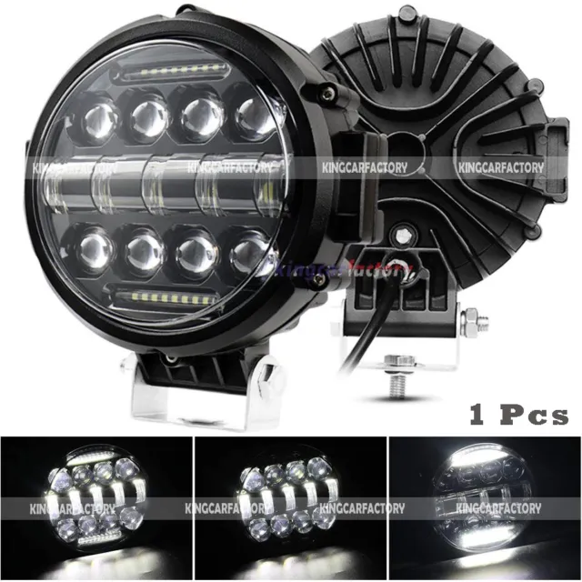 7'' inch LED Light Bar 120W Round Driving Fog Lamp Combo DRL Offroad 4WD