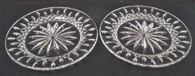 SET OF 2 WATERFORD Crystal LISMORE 8" Accent Plates IRELAND