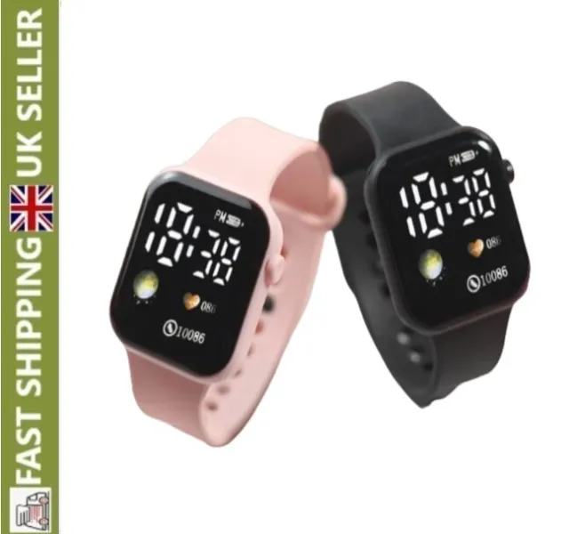 Children's Digital Watch Sports LED Silicone Gift Kid Toy Present For Girls Boys