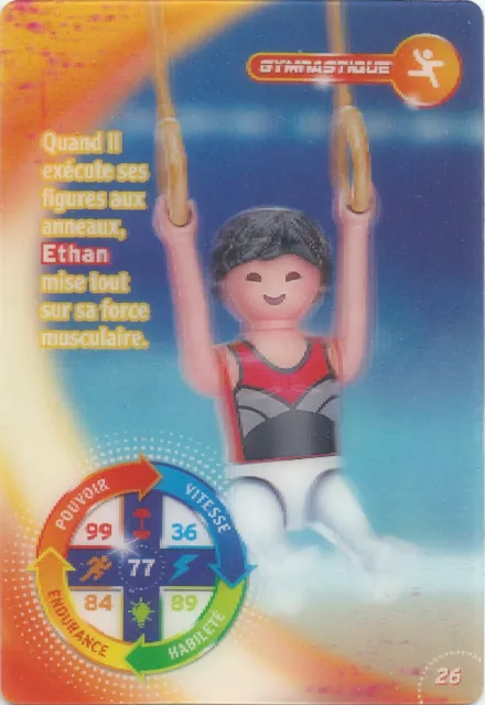 Carte Playmobil 3D. Carrefour 2021. Le Monde Du Sport. Gymnastique. Ethan N° 26