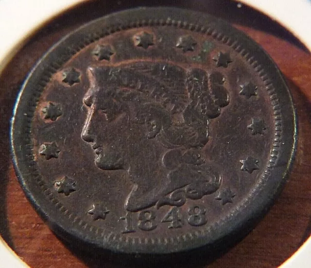 1848 Usa Braided Hair 1C Large Cent.....nice Detail.