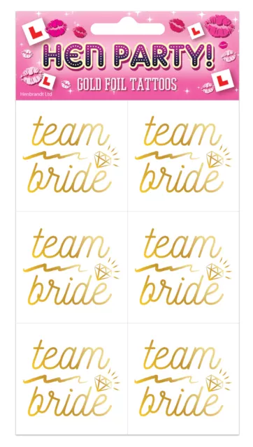 6 Team Bride Hen Party Tattoos - Night Tribe Holographic Squad Out Bag Badge