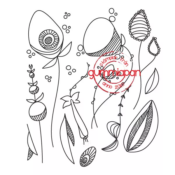 Gummiapan Gummistempel 18040301 - Blumen Pflanze Blüte Natur Blatt Blätter