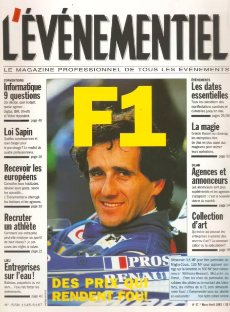 L'ÉVÉNEMENTIEL N° 27 - Le Mag de tous les Événements - Dossier F1  Mars 1993.