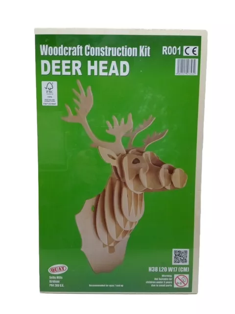 New DEER HEAD  Woodcraft Construction Kit High Quality Christmas Decoration Gift