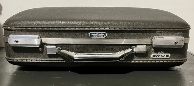 Vintage American Tourister Tiara Gray Suitcase Hard Shell Luggage