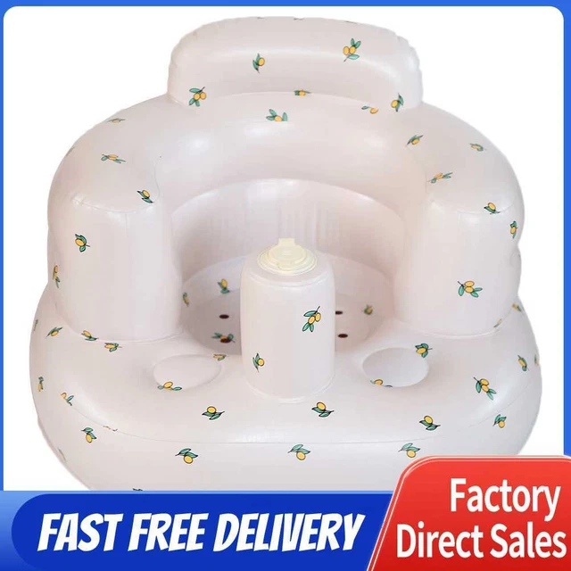 PVC Bathroom Baby Sofa Learning to Sit Infant Inflatable Seat (Olive Fruit)
