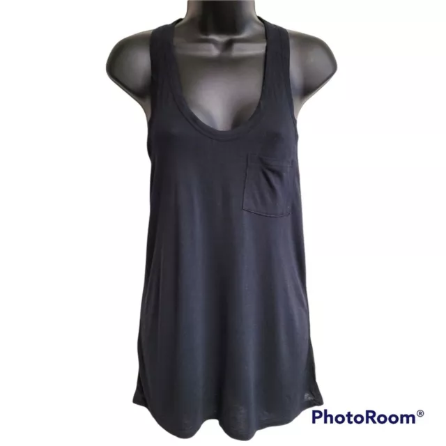 T Alexander Wang Black Racer Back Tank Top Women's Size X Small