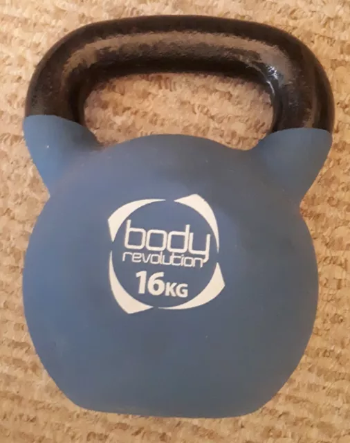CAST IRON Rubber Base Kettlebell Wide Handle For 1 Or 2 H