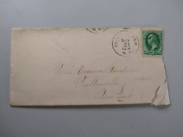 Posted Plain Letter Cover (from Poughkeepsie, New York)