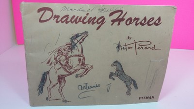 1944 Vintage Drawing Horses by Victor Perard Pitman Antique Book