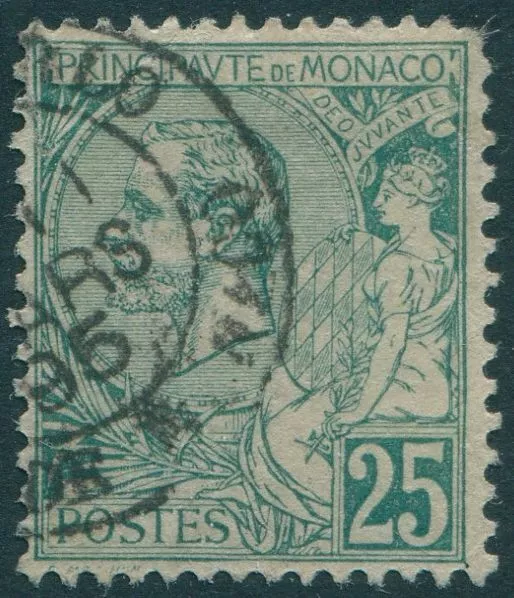 Monaco 1891 SG16 25c green Prince Albert FU