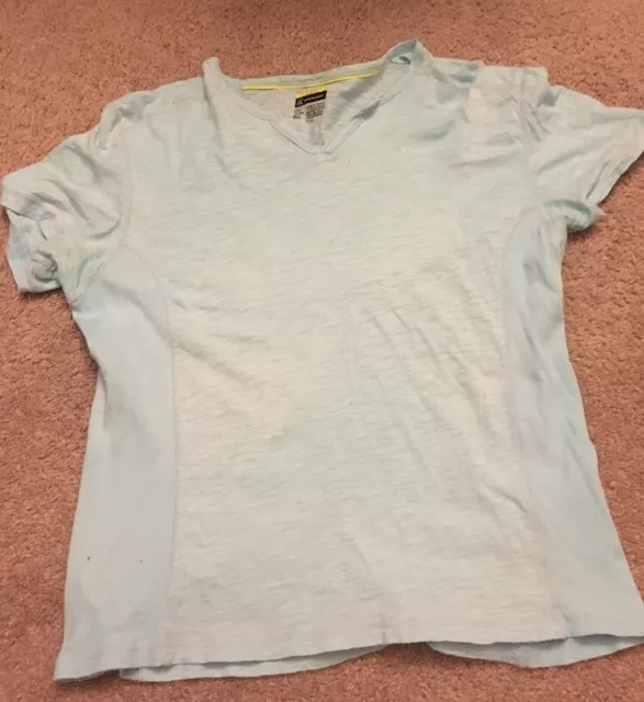 Men's Light Short Sleeve Tshirt Light Blue By INC SIZE XL Slim Fit