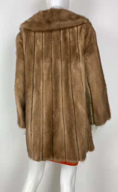 DESIGNER 6 US 42 IT M Brown Mink Fur Collar Coat Jacket Vintage $354.61 ...