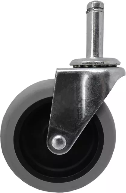 9807 3-Inch Swivel Stem Caster, Rubber Wheel, 7/16" Stem Diameter 175Lb Capacity