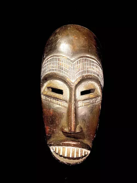 African mask antiques tribal Face vintage Wood Carved  Songye Kifwebe Mask-5301