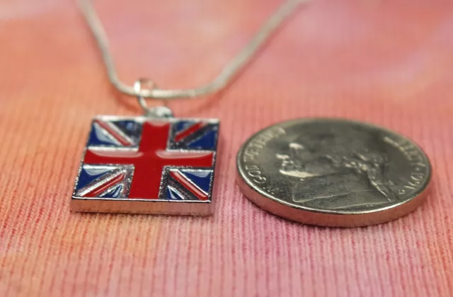 British Flag Necklace, United Kingdom England Union Jack Enamel Charm Pendant 3