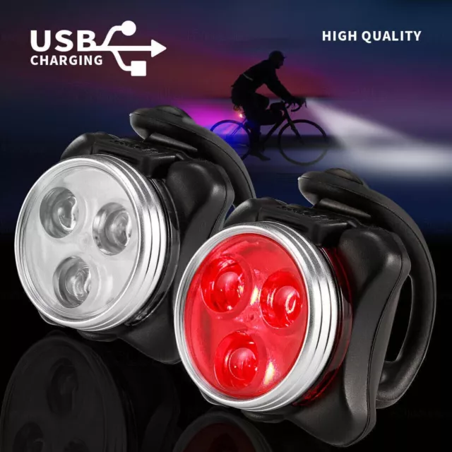 Bike Light Set Super Bright USB Rechargeable Bicycle Lamp Waterproof Mountain UK