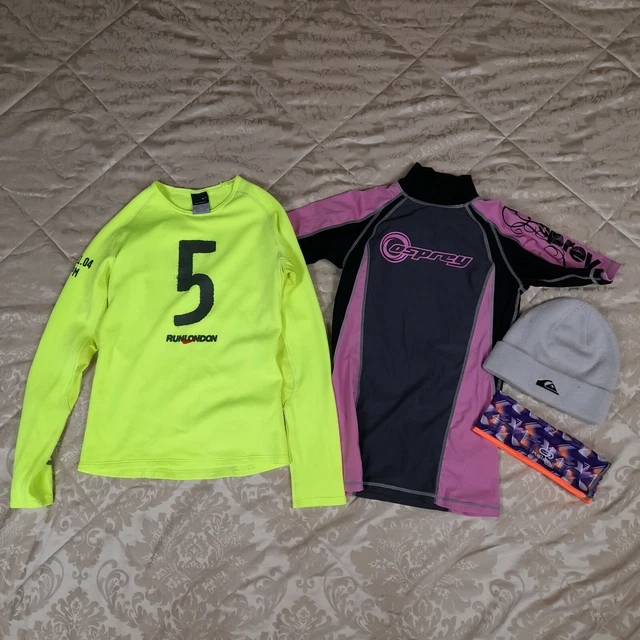 4pcs Ladies Clothes Bundle, Nike, Ospray, Quicksilver, Kalenji.  Size Small