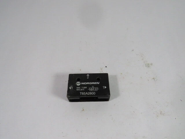 Norgren T65A2800 Shuttle Valve 10 Bar 1/4" NPT 10-145PSI  USED