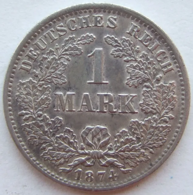 Moneta Reich Tedesco Impero Tedesco Argento 1 Marchi 1874 F IN Extremely fine