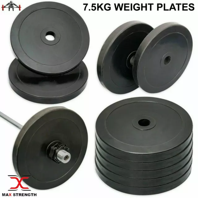 Olympic 2" Rubber Coated Cast Iron Weight Plates Barbell Gym Weightlifting Disc