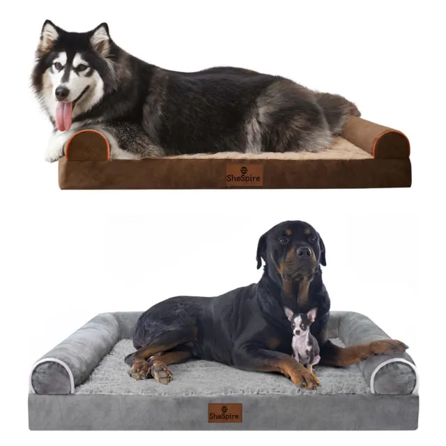 SheSpire Gray Orthopedic Dog Bed Memory Foam Dog Sofa & Removable Washable Cover
