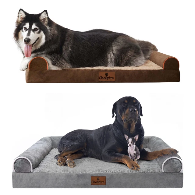SheSpire Gray Orthopedic Dog Bed Memory Foam Dog Sofa & Removable Washable Cover